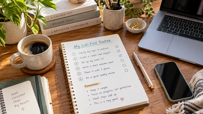  simple list-first routine for affiliate marketing beginners